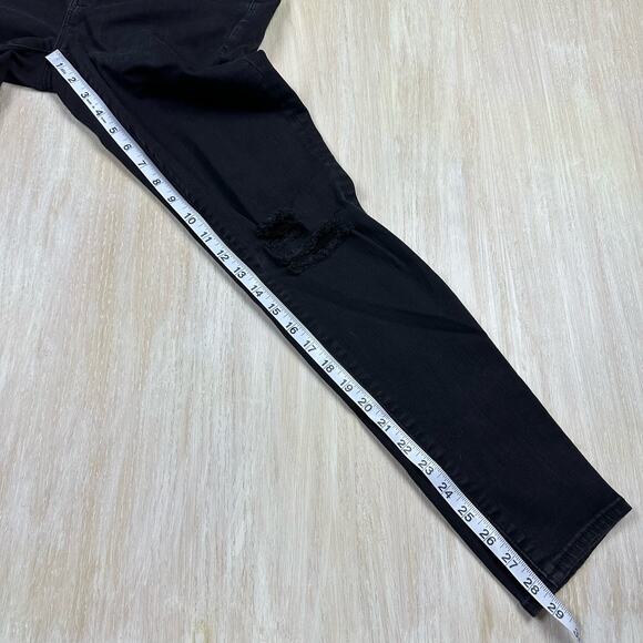 American Eagle Ne(x)t Level Stretch Black Distressed Skinny Jegging Jeans Size 8 - Picture 12 of 15
